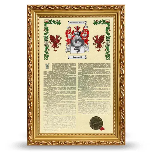 Tannahill Armorial History Framed - Gold