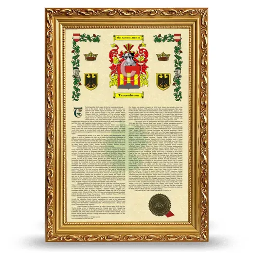 Tannenbaum Armorial History Framed - Gold
