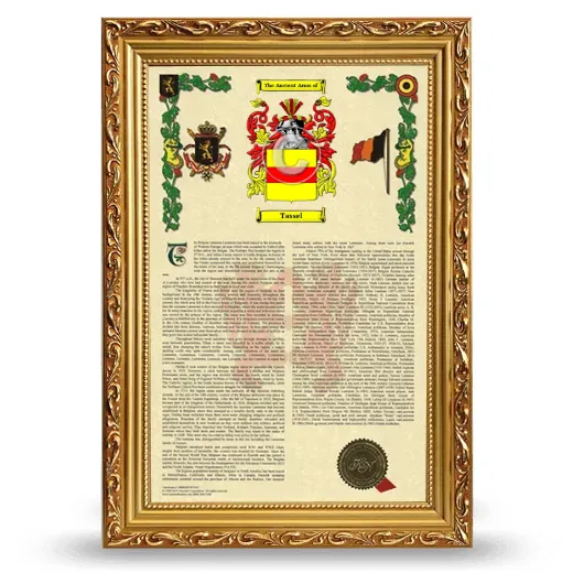 Tassel Armorial History Framed - Gold