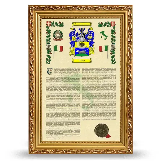 Tasso Armorial History Framed - Gold
