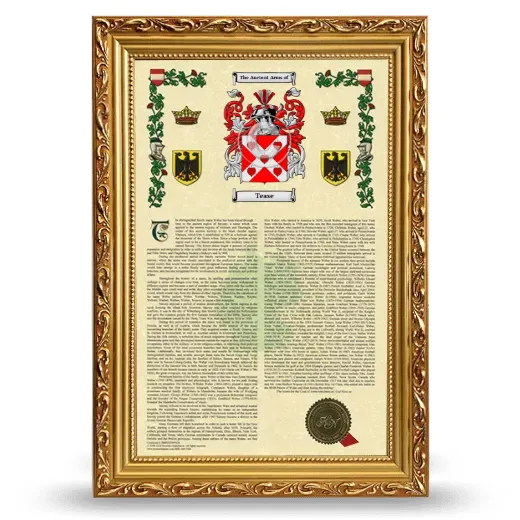 Tease Armorial History Framed - Gold