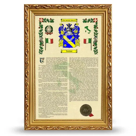 Techini Armorial History Framed - Gold