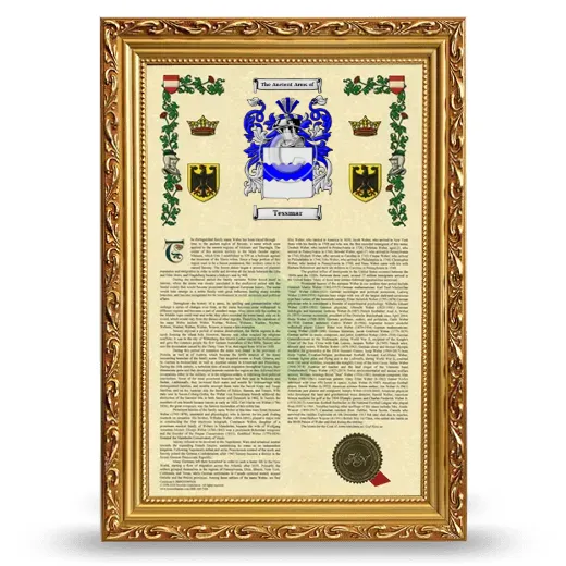 Tessmar Armorial History Framed - Gold