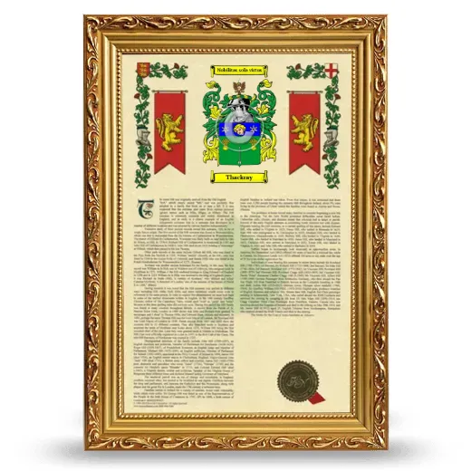Thackray Armorial History Framed - Gold