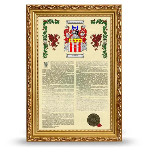 Thewe Armorial History Framed - Gold