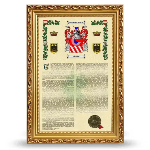 Thielin Armorial History Framed - Gold