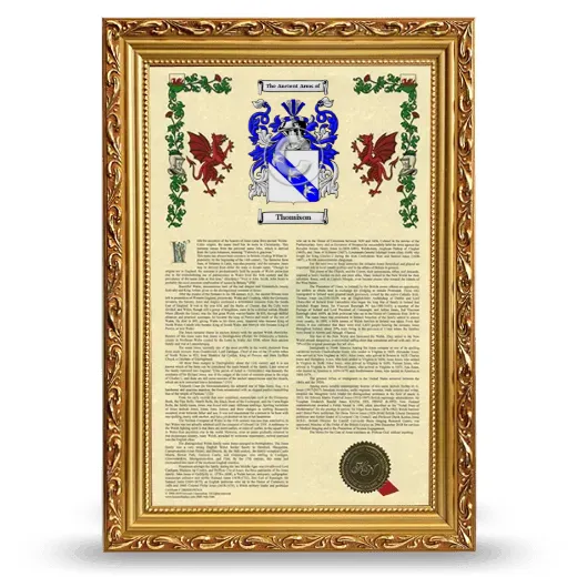 Thomison Armorial History Framed - Gold