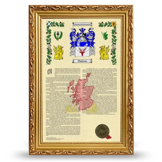 Thomson Armorial History Framed - Gold