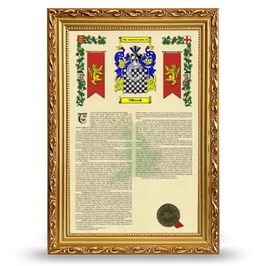Tilbrook Armorial History Framed - Gold