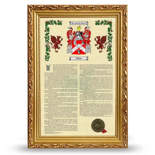 Tither Armorial History Framed - Gold