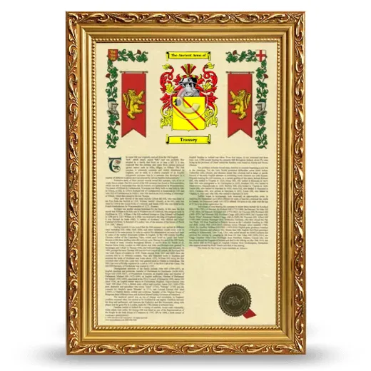 Trassey Armorial History Framed - Gold
