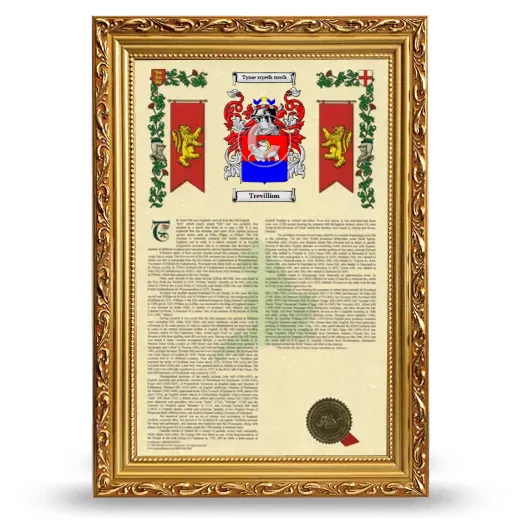 Trevillion Armorial History Framed - Gold