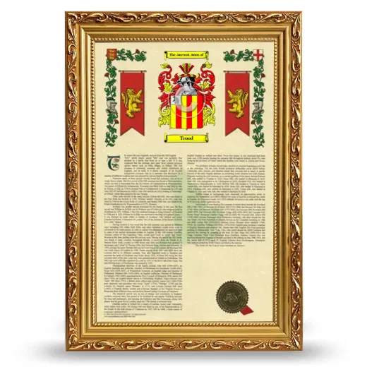 Trood Armorial History Framed - Gold
