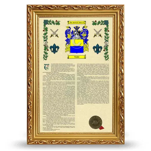 Trote Armorial History Framed - Gold