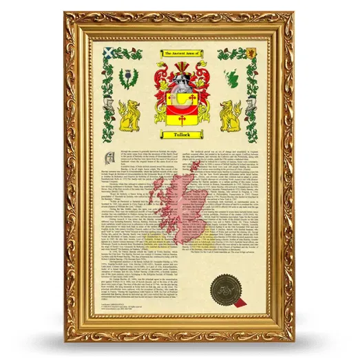 Tullock Armorial History Framed - Gold