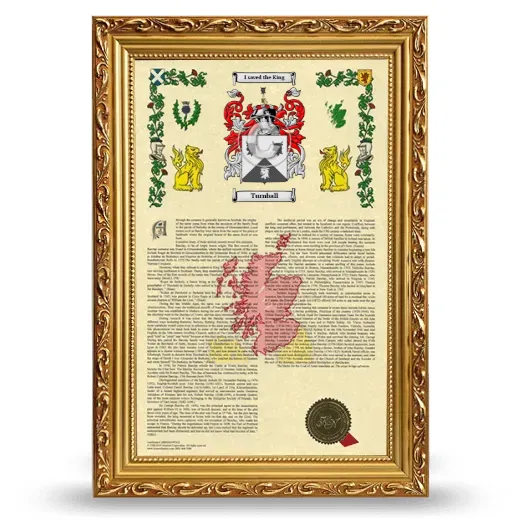 Turnball Armorial History Framed - Gold
