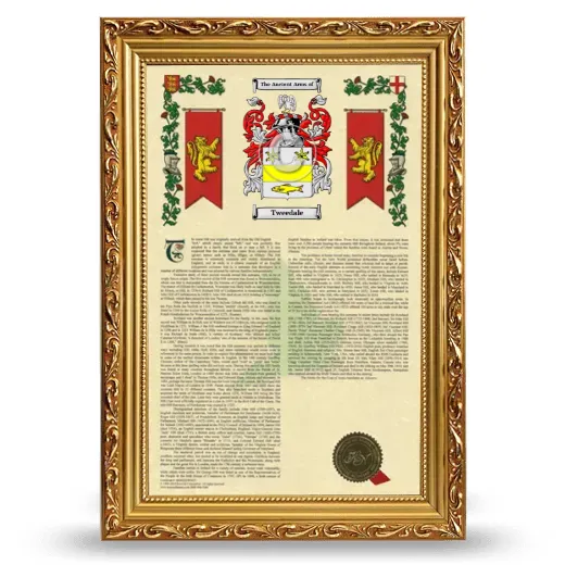 Tweedale Armorial History Framed - Gold