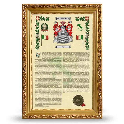 Ugi Armorial History Framed - Gold