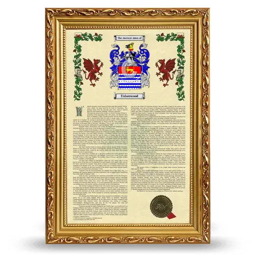 Usherwood Armorial History Framed - Gold