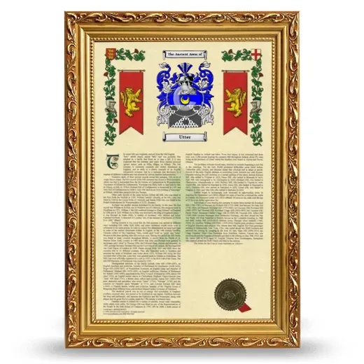 Utter Armorial History Framed - Gold