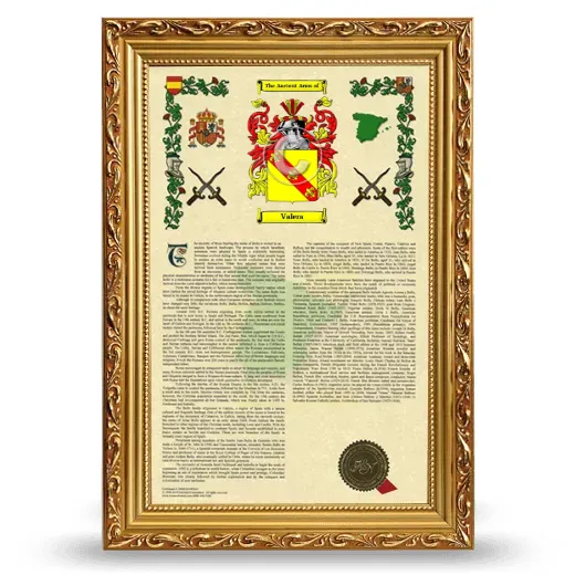 Valera Armorial History Framed - Gold