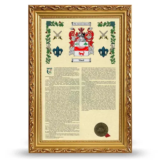 Viard Armorial History Framed - Gold