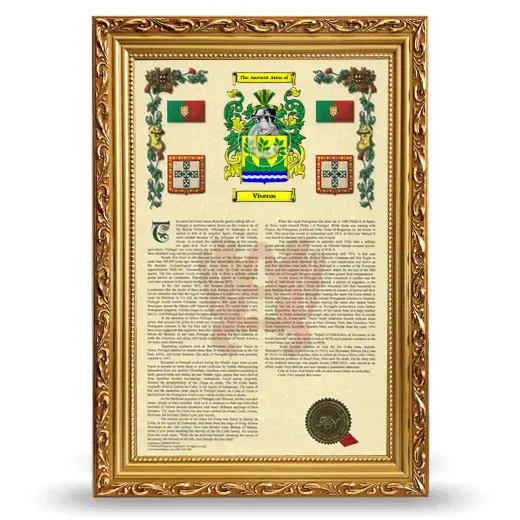 Viveros Armorial History Framed - Gold