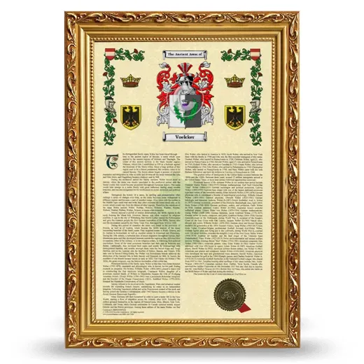 Voelcker Armorial History Framed - Gold