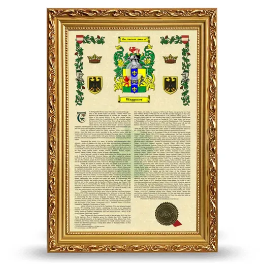 Waggoner Armorial History Framed - Gold