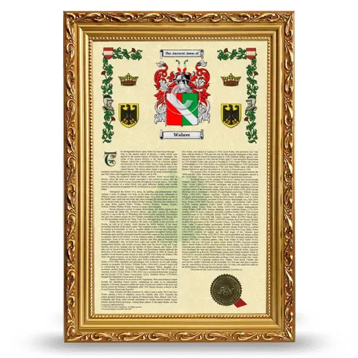 Wahrer Armorial History Framed - Gold