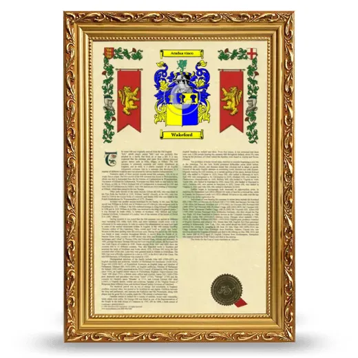 Wakeford Armorial History Framed - Gold