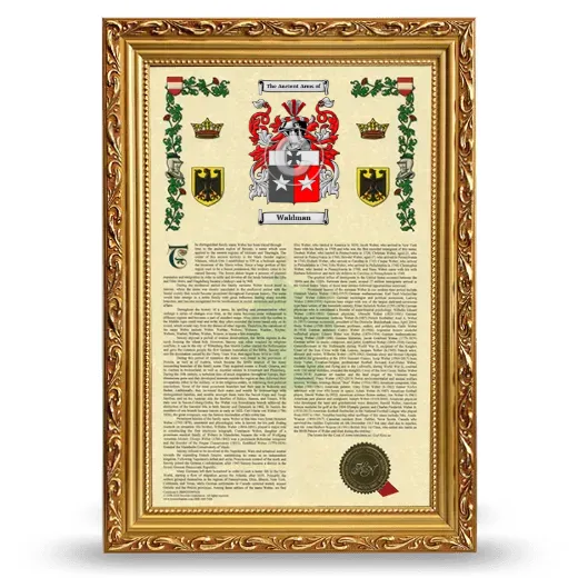 Waldman Armorial History Framed - Gold