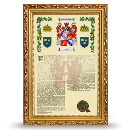 Wall Armorial History Framed - Gold