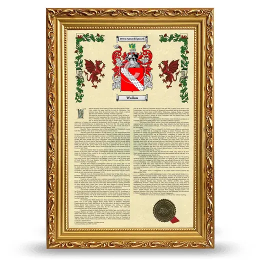 Wallan Armorial History Framed - Gold