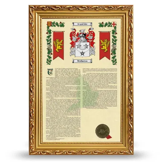 Wallaston Armorial History Framed - Gold