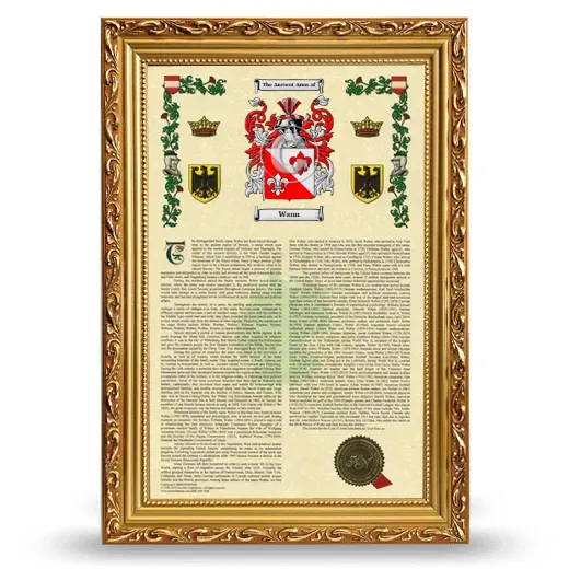 Wann Armorial History Framed - Gold