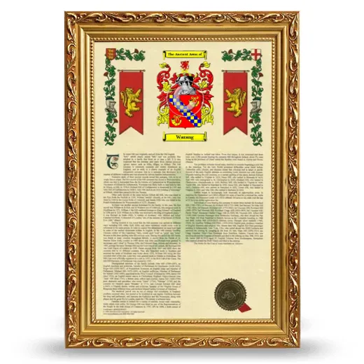 Warang Armorial History Framed - Gold