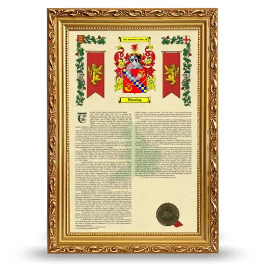 Wareing Armorial History Framed - Gold