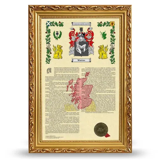 Warton Armorial History Framed - Gold