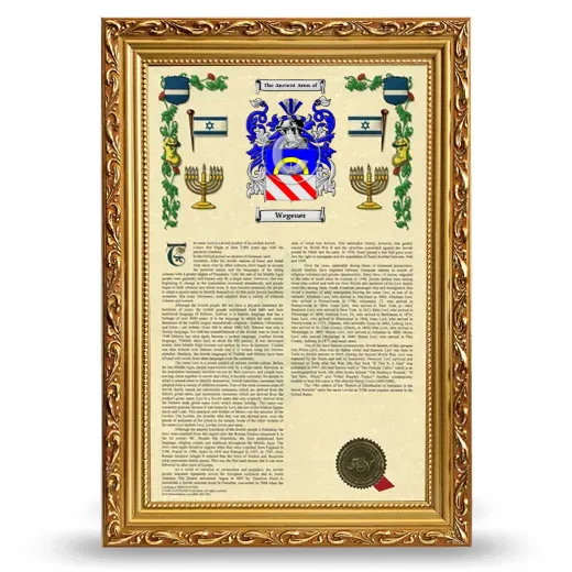 Wegener Armorial History Framed - Gold