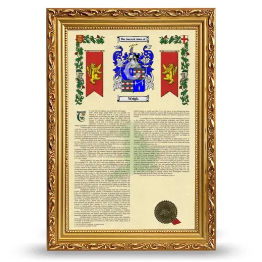 Weigh Armorial History Framed - Gold