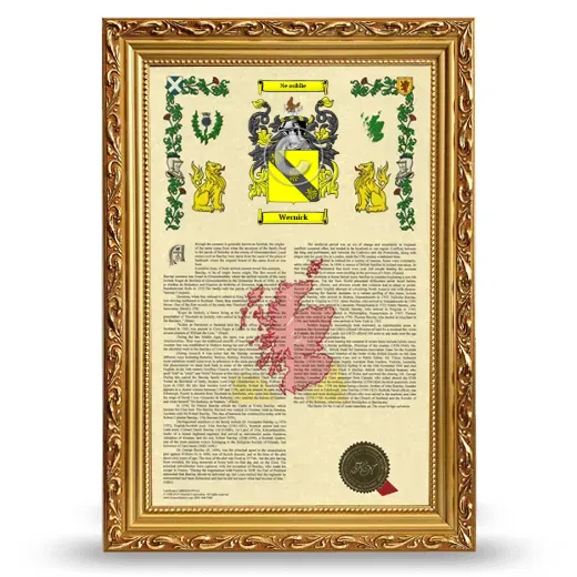Wernick Armorial History Framed - Gold