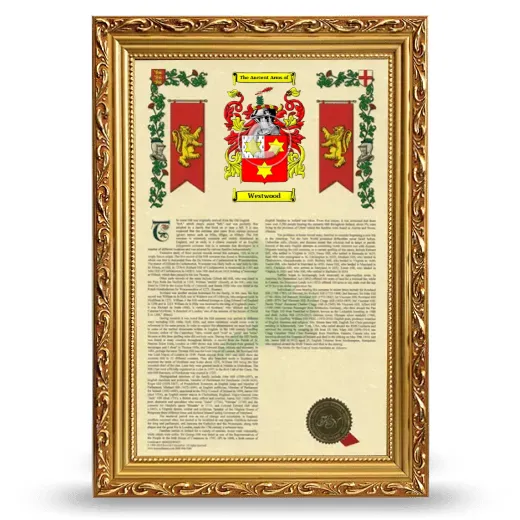 Westwood Armorial History Framed - Gold