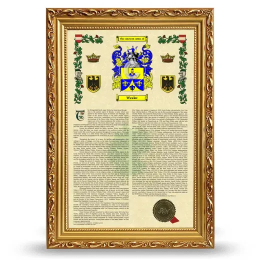 Wexler Armorial History Framed - Gold