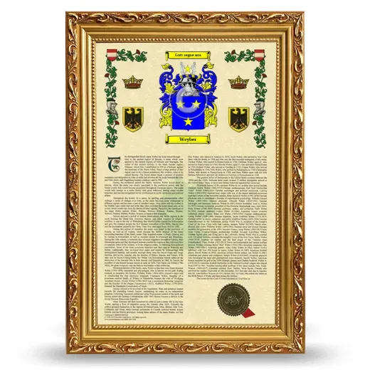 Weyber Armorial History Framed - Gold