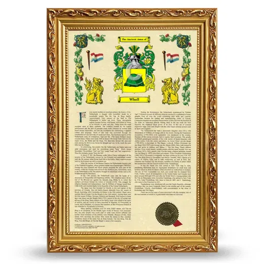 Whall Armorial History Framed - Gold