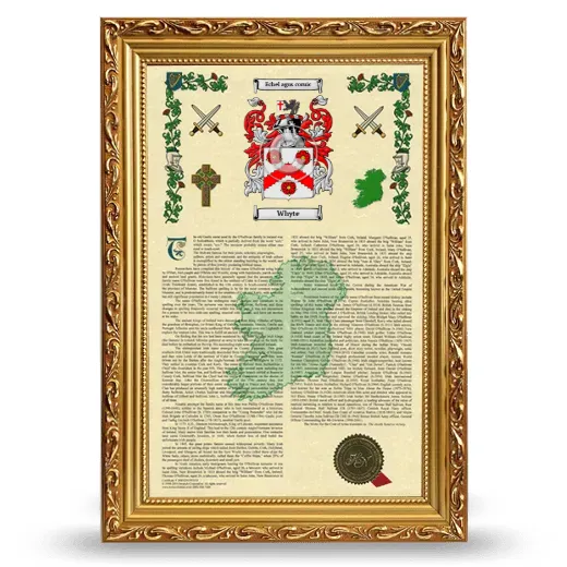 Whyte Armorial History Framed - Gold