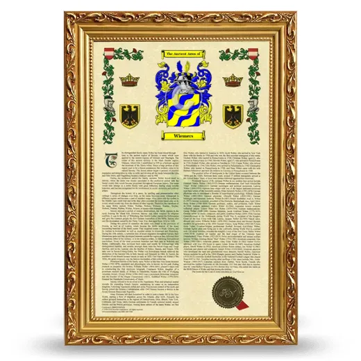 Wiemers Armorial History Framed - Gold