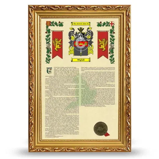Wigfall Armorial History Framed - Gold