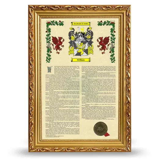 William Armorial History Framed - Gold